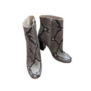 Steve Madden Pixie Snakeskin Print Mid-Calf Booties 8.5 M